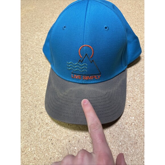 Patagonia Live Simply Mountain Sun Waves Hat Cap Snapback Adjustable Blue - Picture 4 of 4